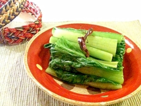 小松菜の昆布茶漬け